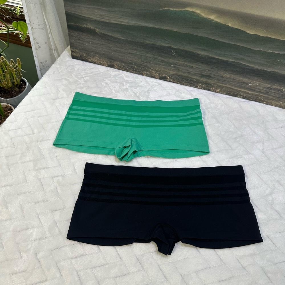 New $18 George Walmart Stretch Boyshort Boy Shorts Panty Underwear Black Green M